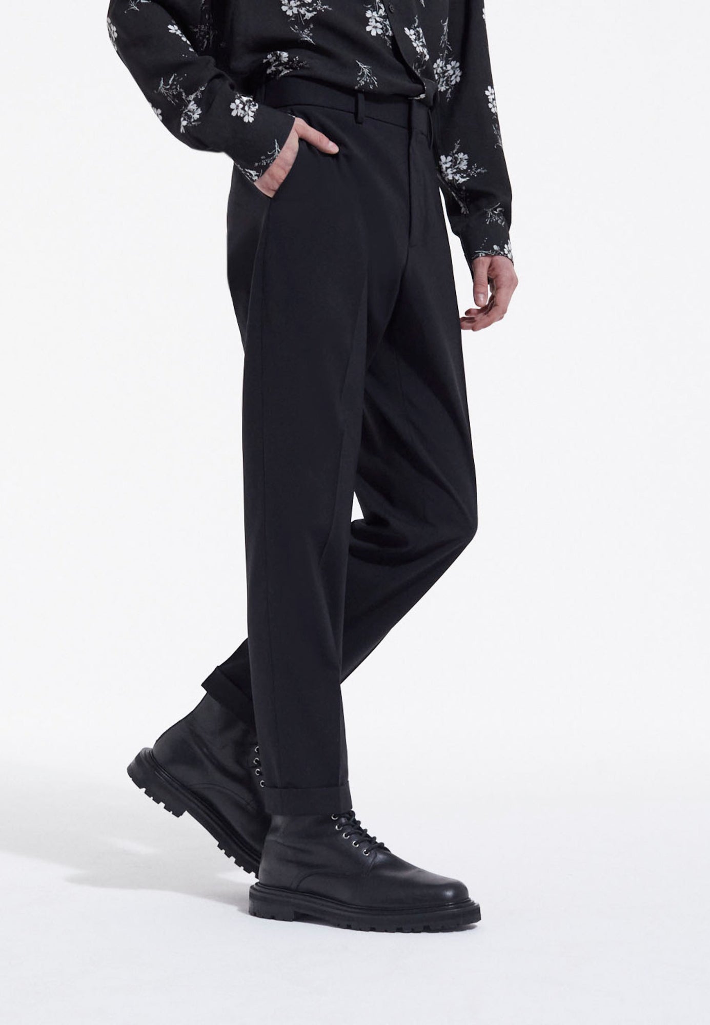 Summer Wool Suit Pants | Men | Black