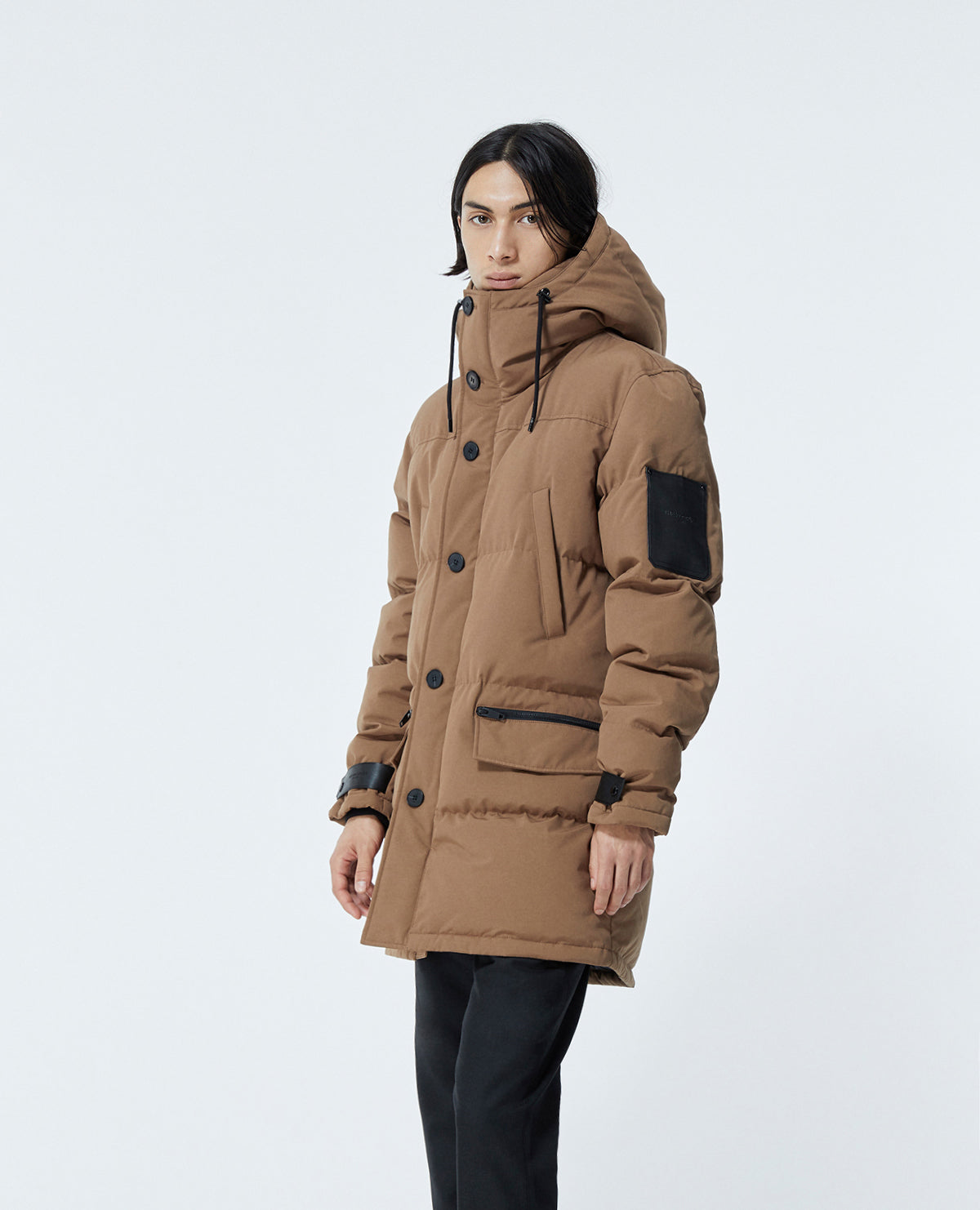 Quilted Camel-Colored Cotton Parka | Men | Tabacco