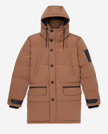 Quilted Camel-Colored Cotton Parka | Men | Tabacco