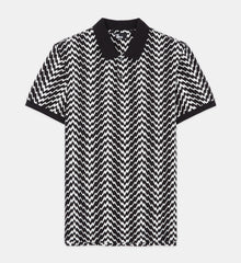 Printed Polo Shirt | Men | Black x White