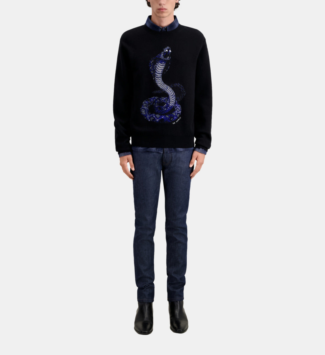 Cobra Sweater In Wool Blend | Men | Black