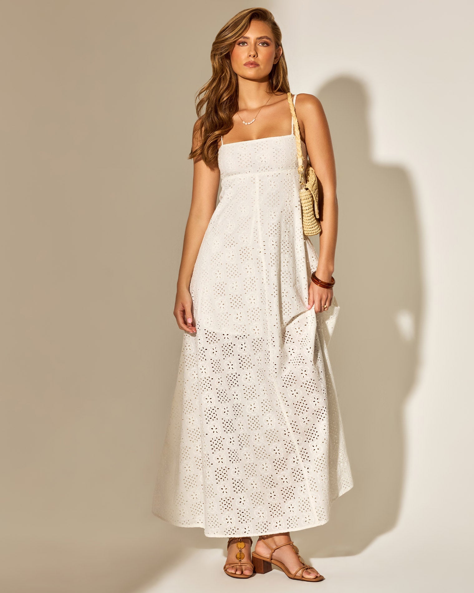 Raveena Dress | Eyelet Cream