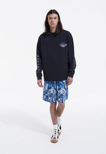 Flowing Shorts With Psychedelic Print | Men | Blue