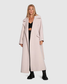 Women | Heart To Heart Wool Blend Large Collar Maxi Coat | Rosewater