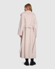 Women | Heart To Heart Wool Blend Large Collar Maxi Coat | Rosewater