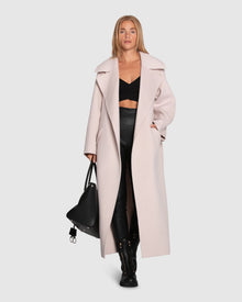 Women | Heart To Heart Wool Blend Large Collar Maxi Coat | Rosewater