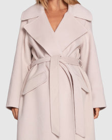 Women | Heart To Heart Wool Blend Large Collar Maxi Coat | Rosewater