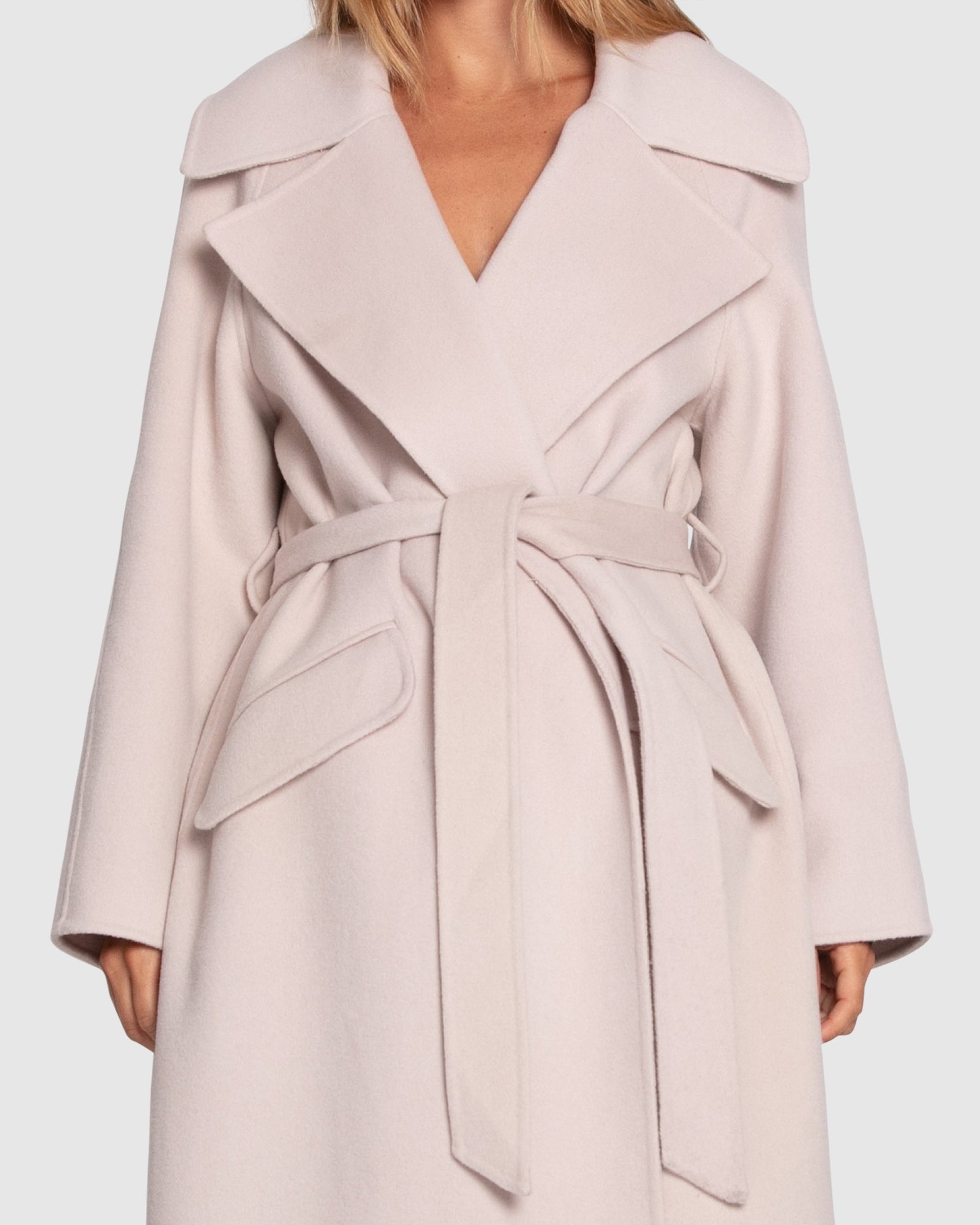 Women | Heart To Heart Wool Blend Large Collar Maxi Coat | Rosewater