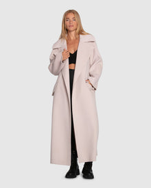 Women | Heart To Heart Wool Blend Large Collar Maxi Coat | Rosewater