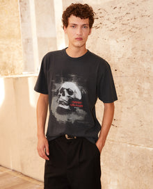 Printed Cotton T-Shirt With Skull | Men | Black