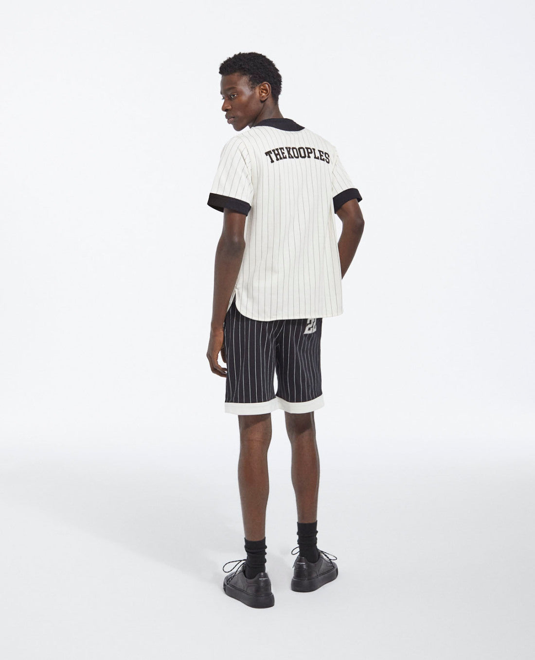 Cotton Jersey Striped Baseball Shirt | Men | Ecru