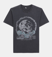 T-Shirt With Vintage Skull Serigraphy | Men | Black Washed