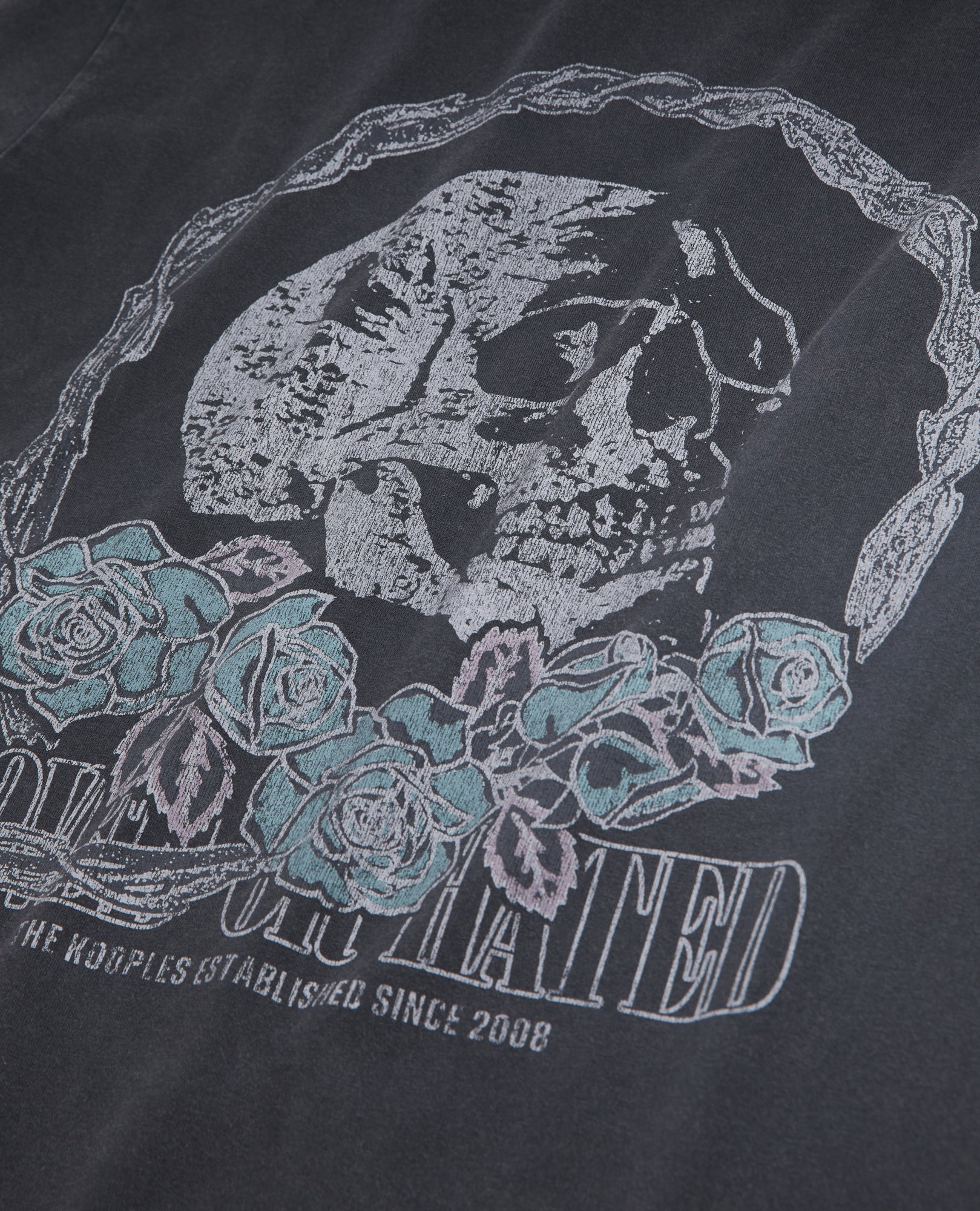 T-Shirt With Vintage Skull Serigraphy | Men | Black Washed