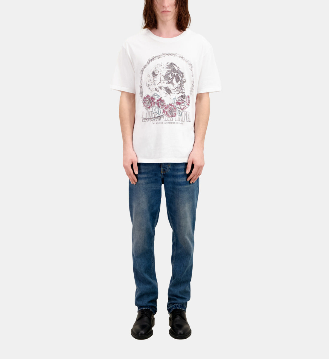 T-Shirt With Vintage Skull Serigraphy | Men | White