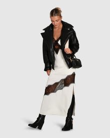 Women | Heavenly Bodies Lace Slip Dress | White/Black