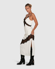 Women | Heavenly Bodies Lace Slip Dress | White/Black