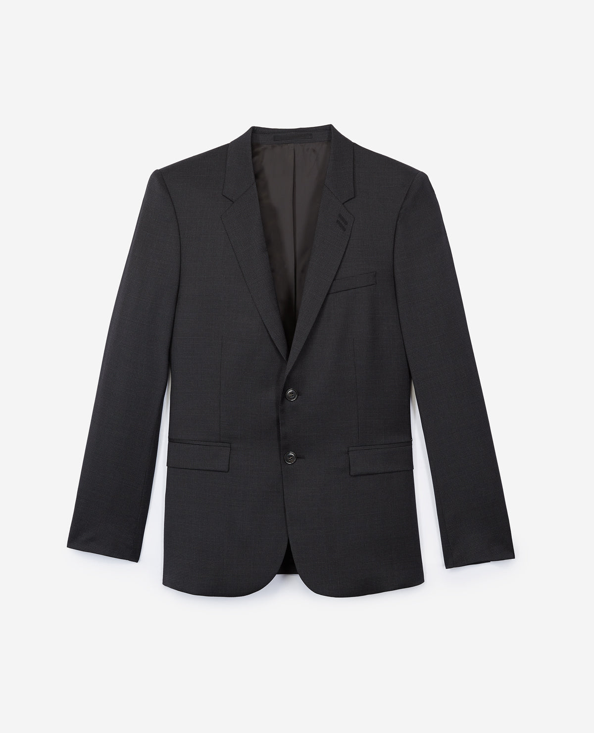 Wool Suit Jacket With Contrasting Woven Lines | Men | Dark Grey