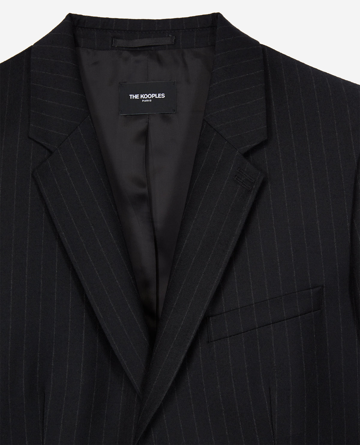 Wool Suit Jacket With White Stripes | Men | Black