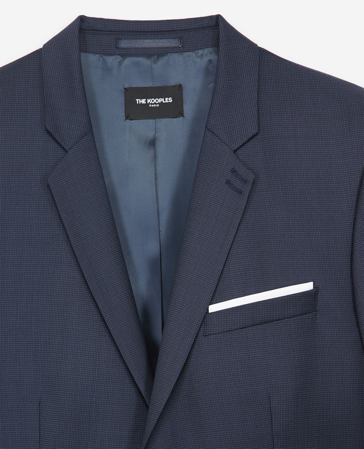 Slim-Fitting Formal Blue Wool Jacket | Men | Navy x Black