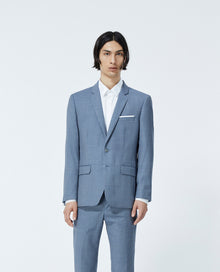 Formal Light Jacket With Check Motif | Men | Blue Black