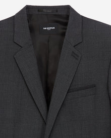 Slim-Fit Gray Jacket In Micro-Check Wool | Men | Anthracite