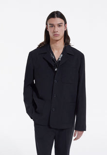 Summer Wool Suit Jacket | Men | Black