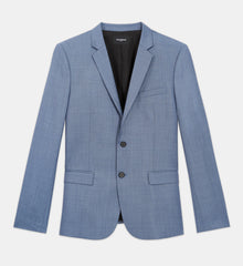 Formal Blue Jacket With Three Pockets | Men | Sky