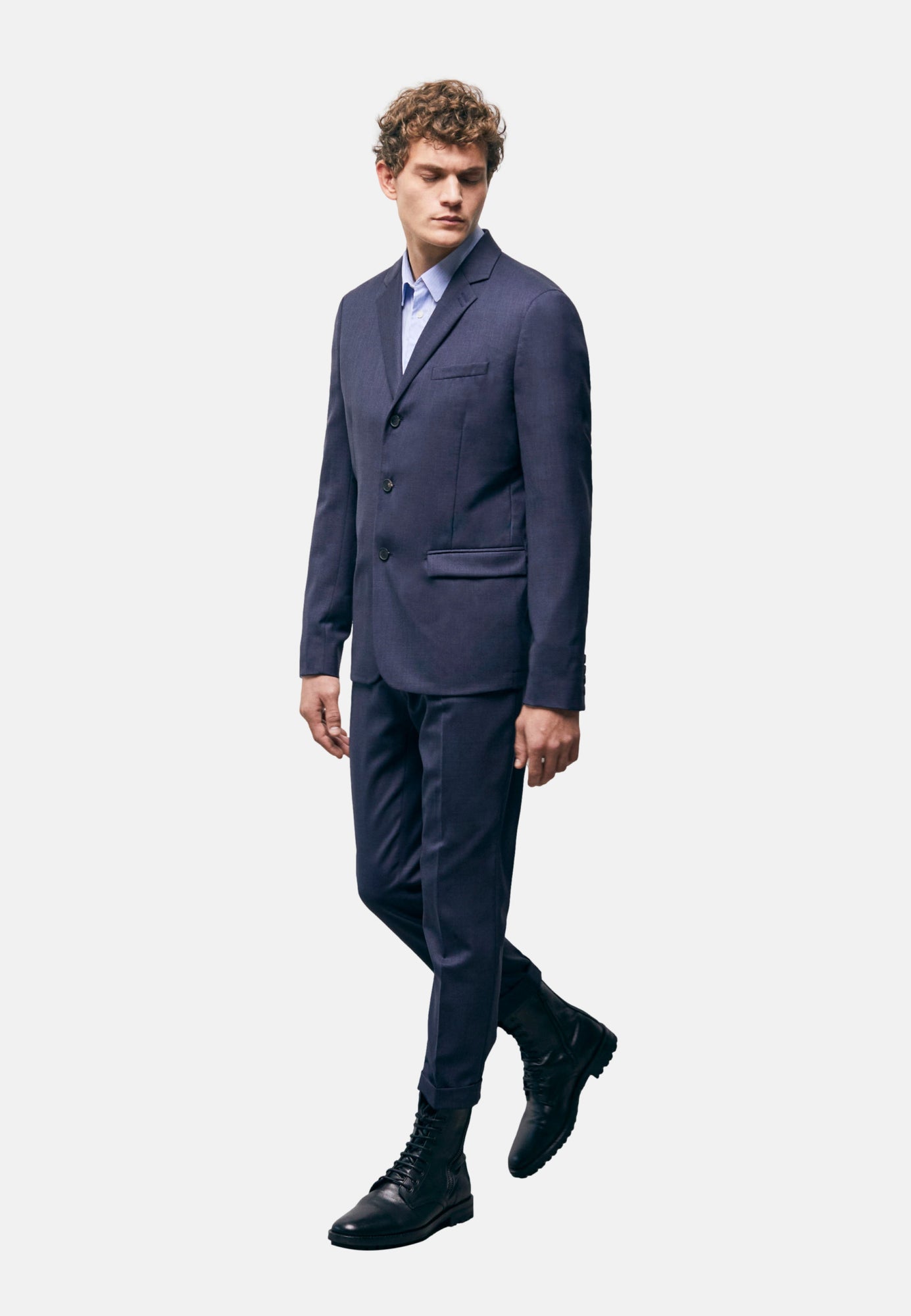 Wool Suit Jacket | Men | Navy Blue