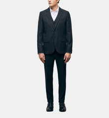 Striped Suit Jacket | Men | Black x White