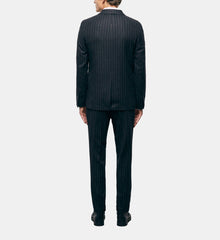 Striped Suit Jacket | Men | Black x White