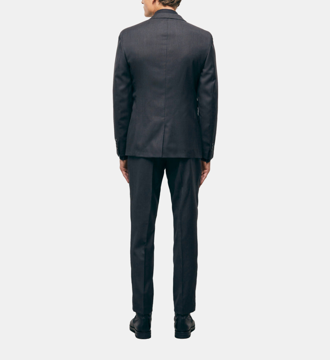 Striped Wool Suit Jacket | Men | Black Grey