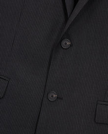 Striped Wool Suit Jacket | Men | Black Grey