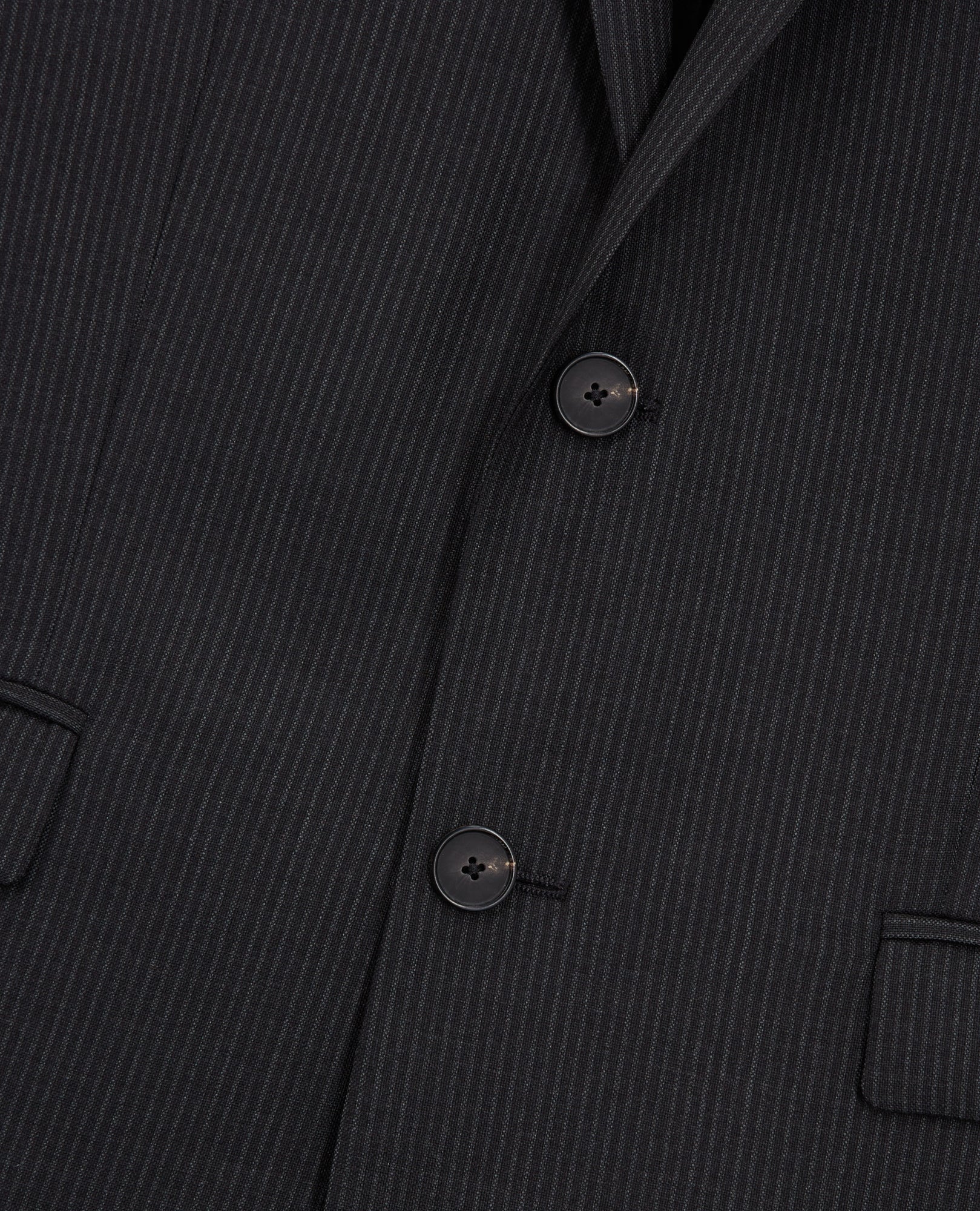 Striped Wool Suit Jacket | Men | Black Grey