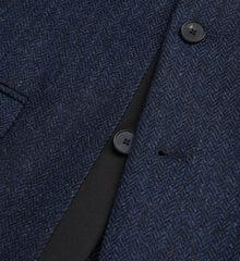 Blue Patterned Wool Jacket | Men | Navy