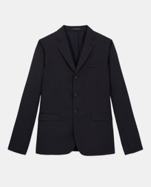 Wool Suit Jacket With Check Motif | Men | Navy x White