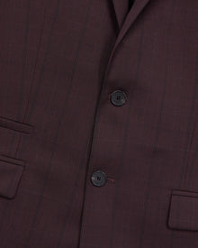 Burgundy Checked Wool Suit Jacket | Men | Bordeaux