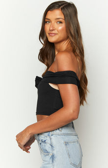 Hadley Off The Shoulder Crop Top | Rose