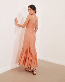 Harper Detail Long Dress | Grapefruit