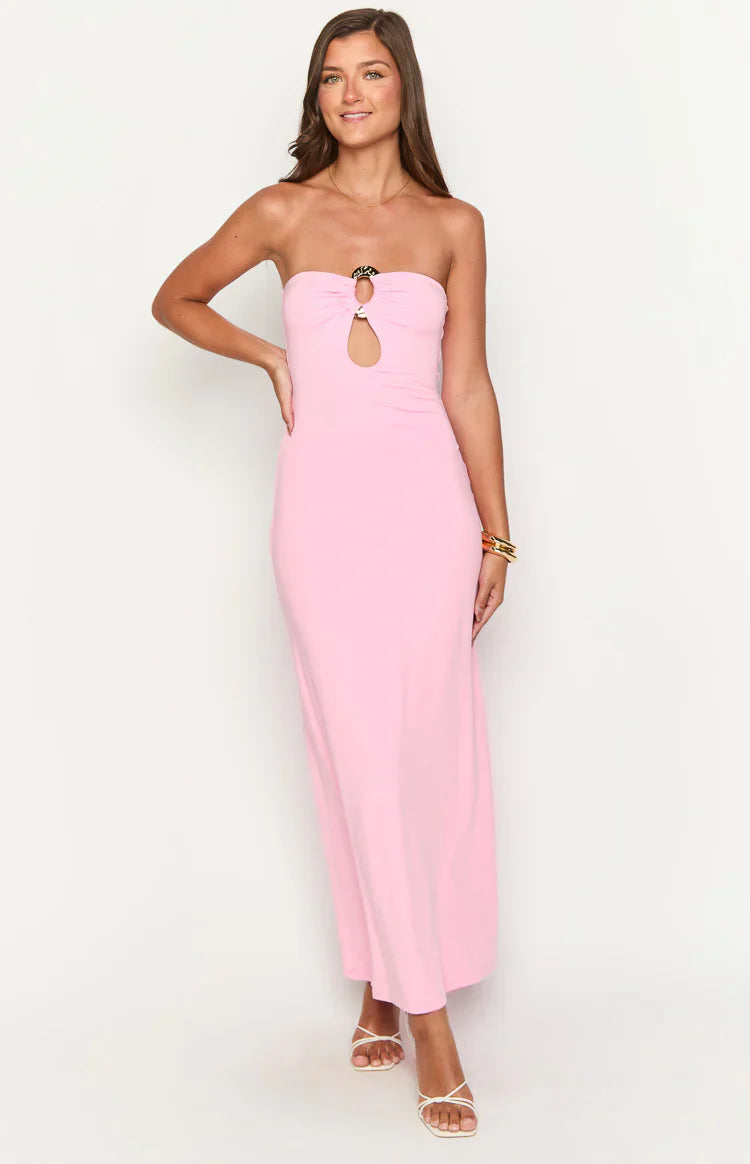 Harriet Strapless Maxi Dress | Pink