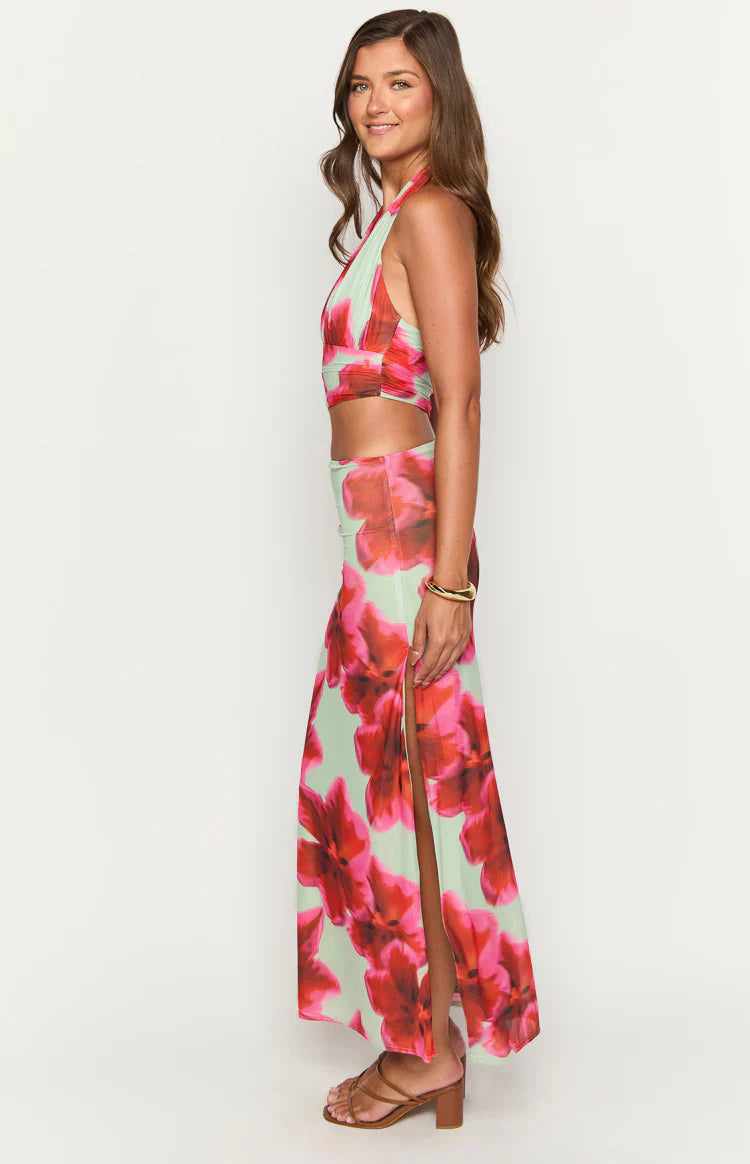 Harvey Floral Print Maxi Dress | Green
