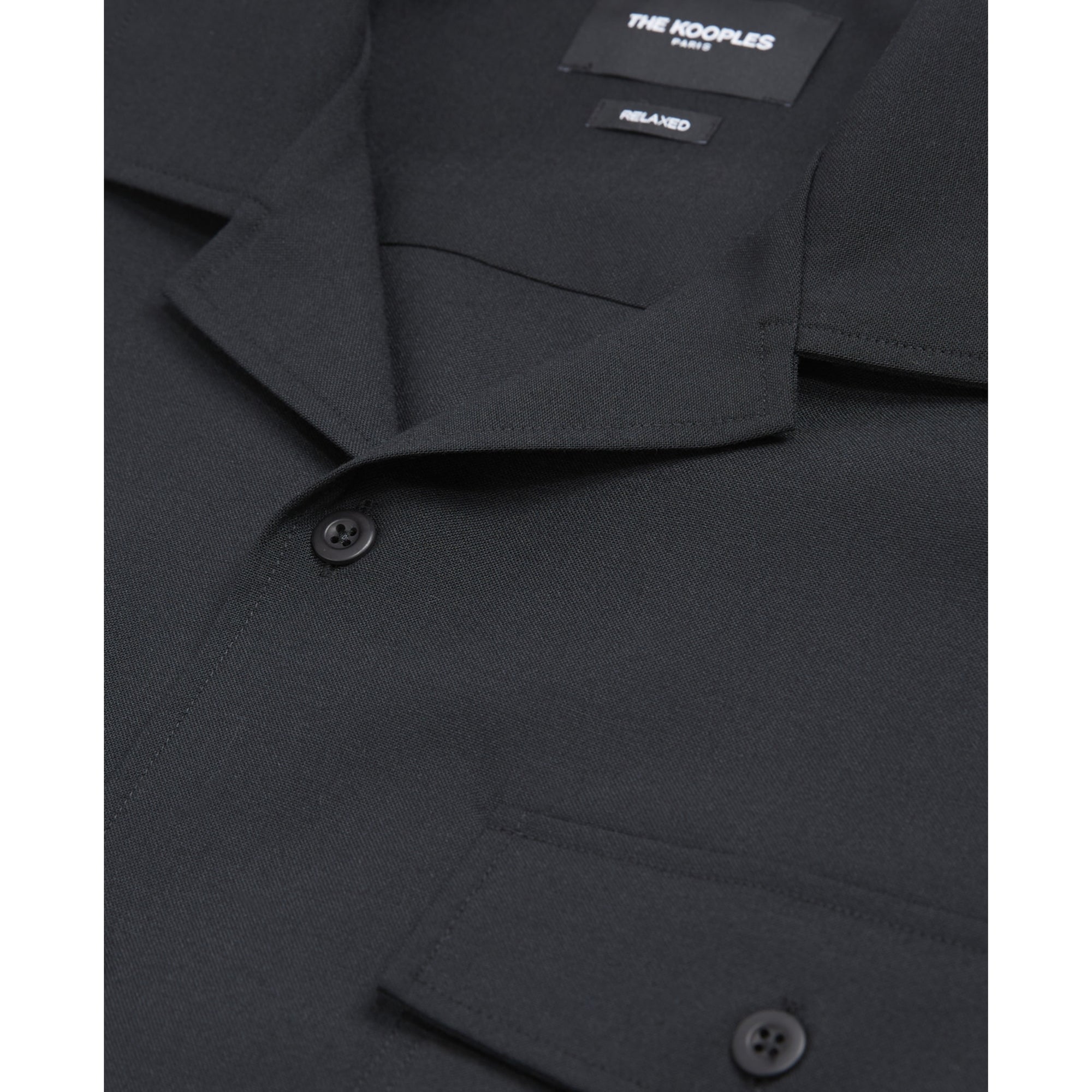 Hawaiian-Collar Shirt With Flap Pockets | Men | Black