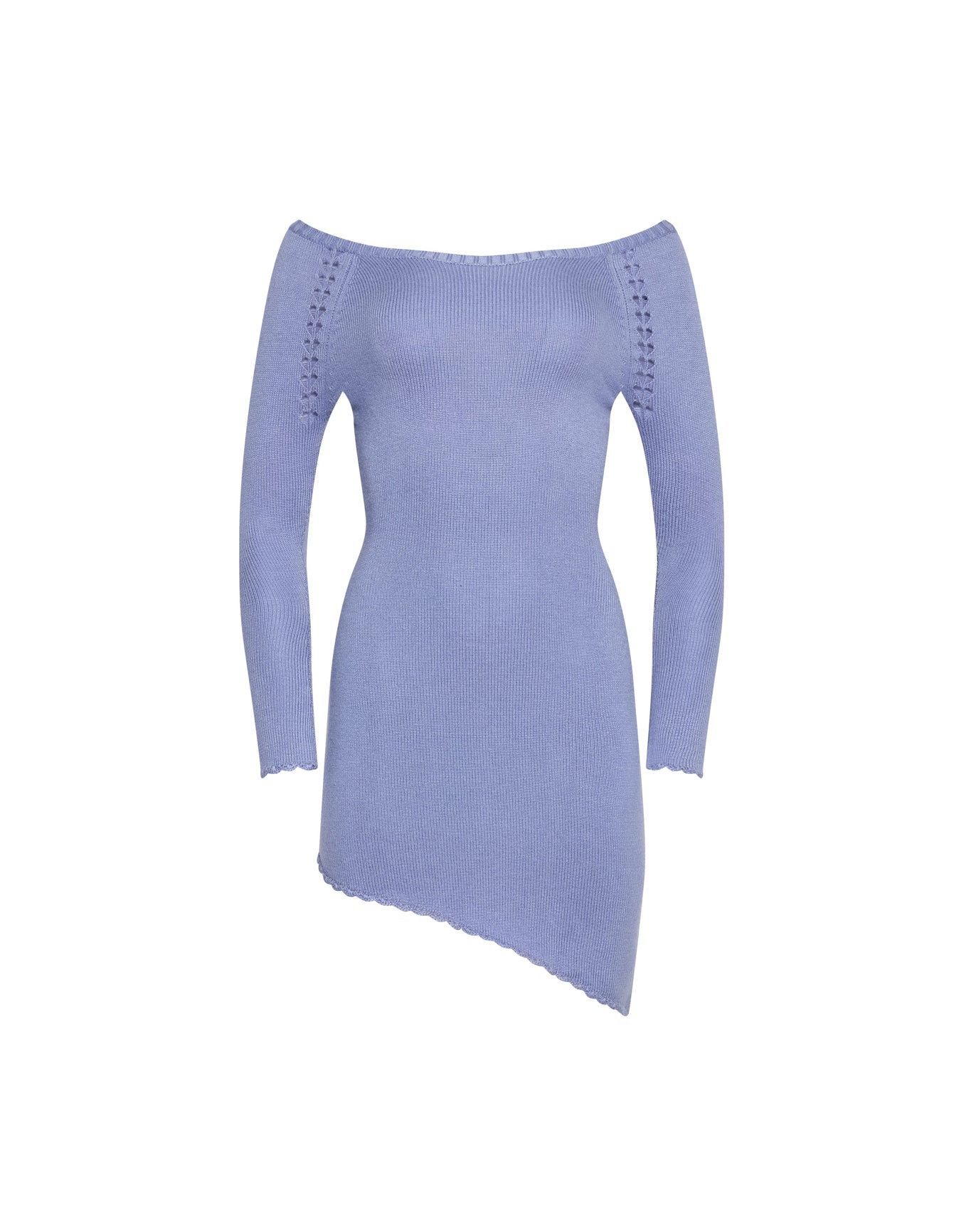 Heart Pointelle Asym Dress | Storm Blue