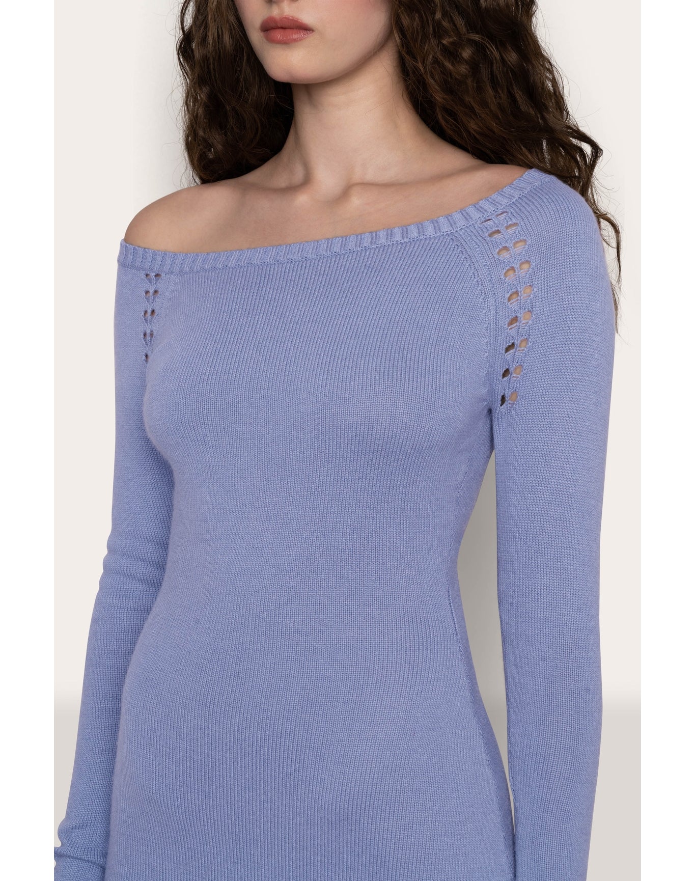 Heart Pointelle Asym Dress | Storm Blue