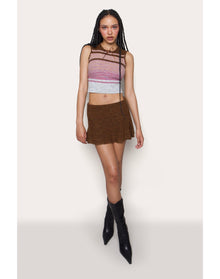 Heart Scallop Mini Skirt | Cocoa