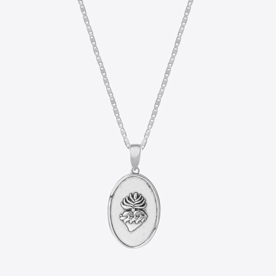 Hearts Afire Medallion Necklace | Sterling Silver