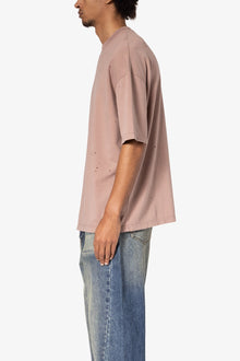 Heavy Distressed Tee | Mauve