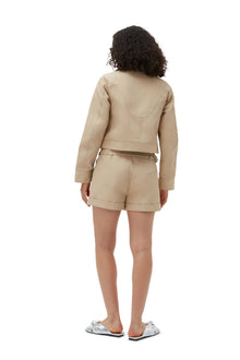 Heavy Twill Belt Shorts | Pale Khaki