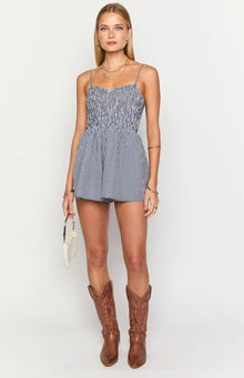 Heidi Playsuit | Navy Gingham