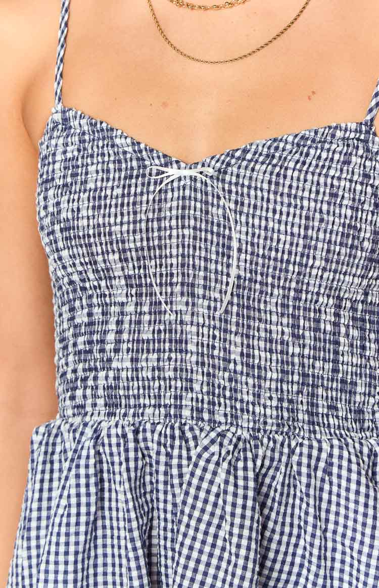 Heidi Playsuit | Navy Gingham