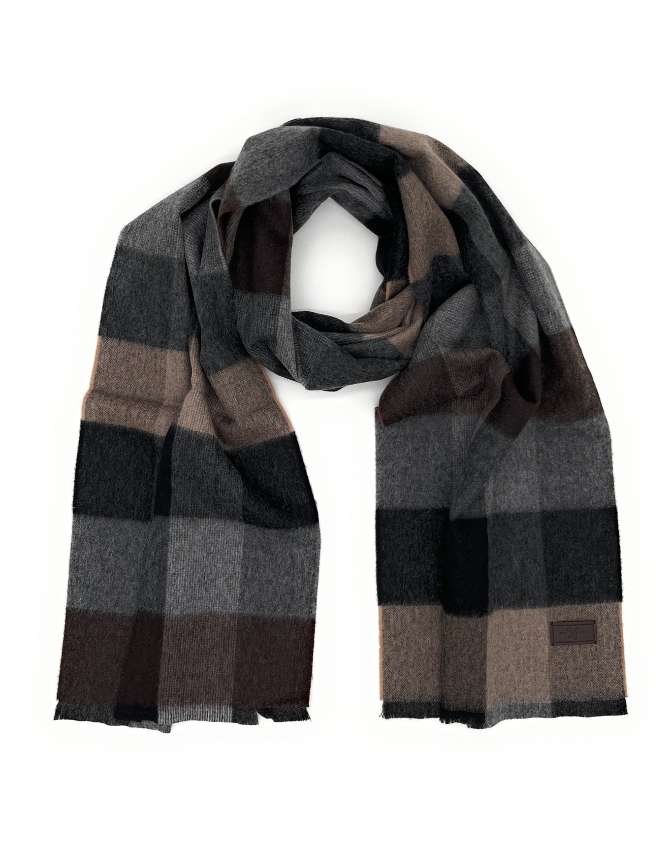 Hickey Freeman | Men | Cashmere Mixed Weave Buffalo Plaid | Brown